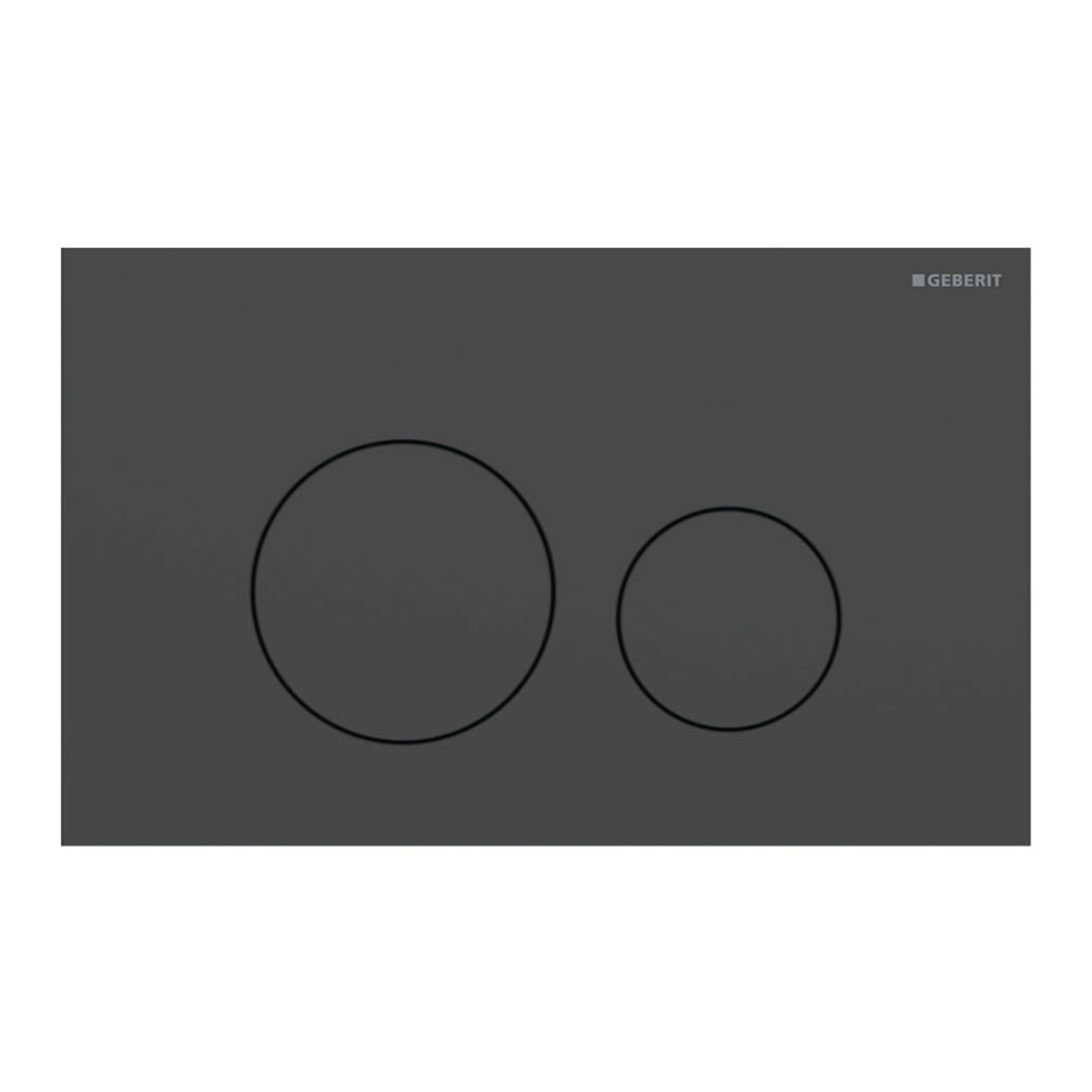 Cutout image of Geberit Sigma40 Round Black Dual Flush Plate
